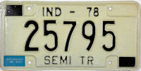 1978 Indiana Semi Replacement Trailer License Plate