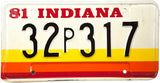 1981 Indiana License Plate