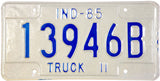 1985 Indiana Truck License Plate