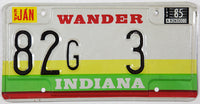 1985 Indiana License Plate County 82 Single Digit DMV #82G-3