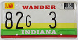 1985 Indiana License Plate County 82 Single Digit DMV #82G-3