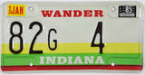 1985 Indiana License Plate County 82 Single Digit DMV #82G-4