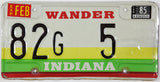 1985 Indiana License Plate County 82 Single Digit DMV #82G-5