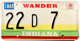 1986 Indiana License Plate DMV #5