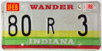 1986 Indiana License Plate