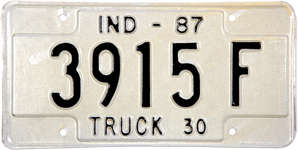 1987 Indiana Truck License Plate