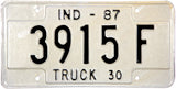 1987 Indiana Truck License Plate