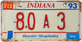 1993 Indiana License Plate