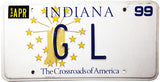 1999 Indiana DMV GL License Plate