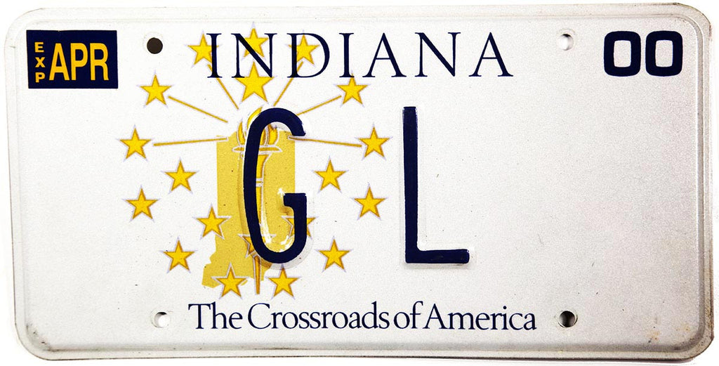 1999 - 2002 Indiana DMV GL License Plate | Brandywine General Store