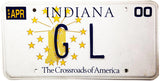 2000 Indiana DMV GL License Plate