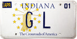 2001 Indiana DMV GL License Plate
