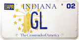 2002 Indiana DMV GL License Plate
