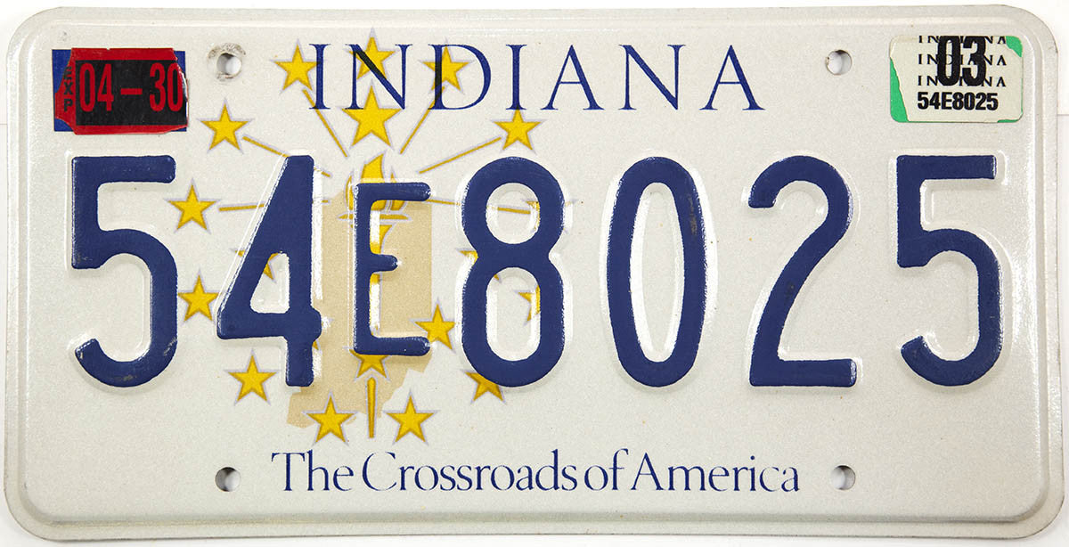 2003 Indiana License Plate