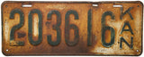 1918 Kansas License Plate