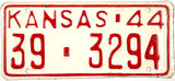 1944 Kansas License Plate in New Old Stock excellent minus condition