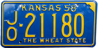 1958 Kansas License Plate