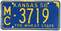 1958 Kansas License Plate