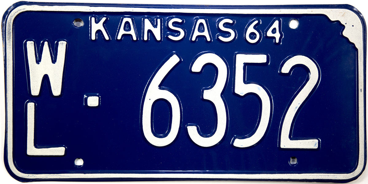1964 Kansas License Plate in Excellent Plus condition