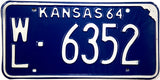 1964 Kansas License Plate in Excellent Plus condition