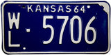 1964 Kansas License Plate in Excellent condition