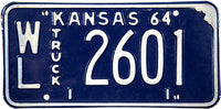 1964 Kansas Truck License Plate