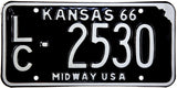 1966 Kansas License Plate