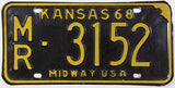 1968 Kansas License Plate