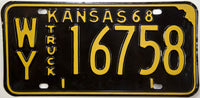 1968 Kansas Truck License Plate in Excellent condition
