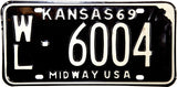 1969 Kansas License Plate in Excellent Minus condition