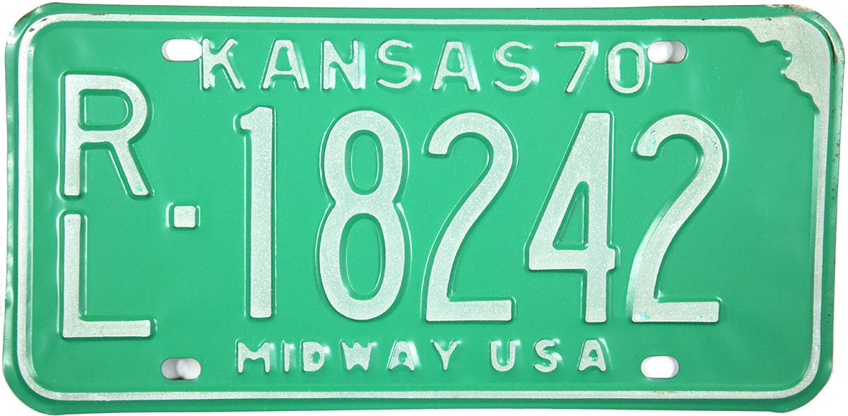 1970 Kansas License Plate in Excellent Plus condition