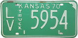 1970 Kansas Truck License Plate in very good plus condition