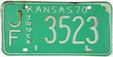 1970 Kansas Truck License Plate in very good condition