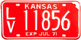 1971 Kansas License Plate in Excellent condition