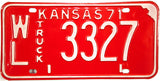 1971 Kansas Truck License Plate