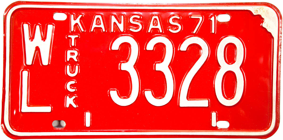 1971 Kansas Truck License Plate