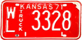 1971 Kansas Truck License Plate