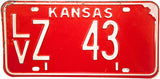 1971 Kansas License Plate in Very Good Plus condition
