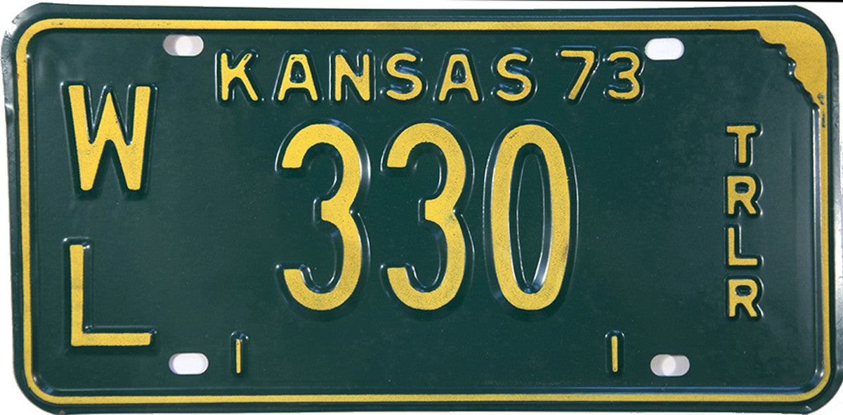 1973 Kansas Trailer License Plate