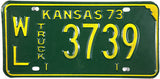 1973 Kansas Truck License Plate in Excellent minus condition