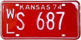 1974 Kansas License Plate