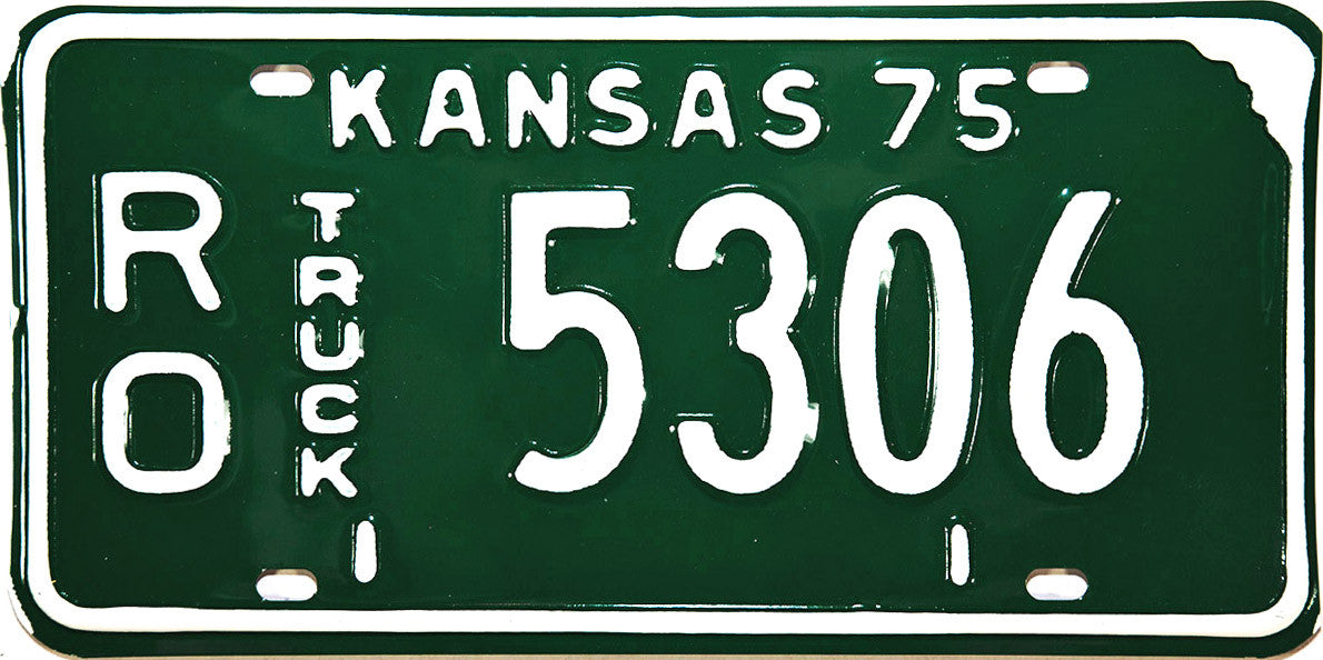 1975 Kansas Truck License Plate in Near Mint condition