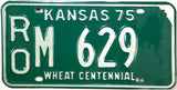 1975 Kansas License Plate in Very Good condition