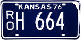 1976 Kansas License Plate in Excellent Plus condition