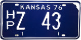 1976 Kansas License Plate in Excellent condition