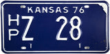 1976 Kansas License Plate in Very Good Plus condition