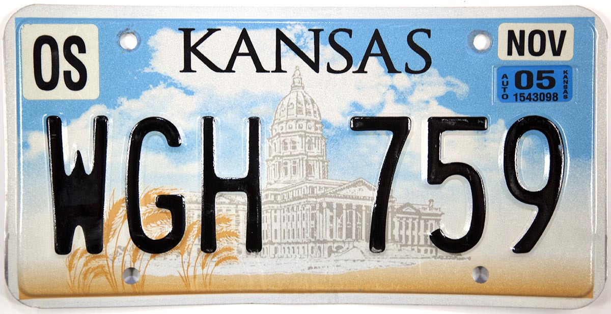 2005 Kansas License Plate
