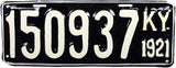 1921 Kentucky License Plate Refinished