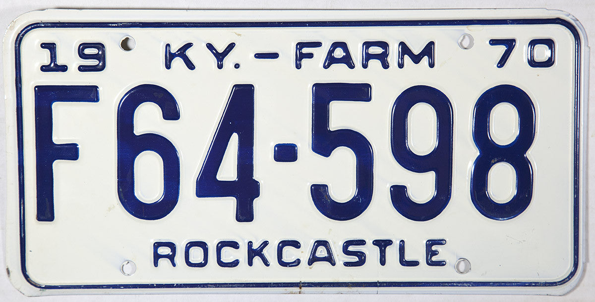 1970 Kentucky Farm License Plate