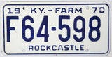 1970 Kentucky Farm License Plate